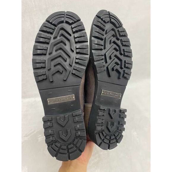 Calvin Klein Jeans Billy Mens Leather Quilted Brown Boots Sz 9 Hipster Western - Picture 11 of 11